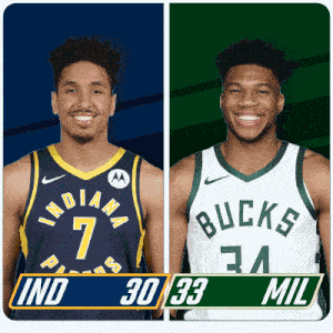 two basketball players from the indiana pacers and bucks