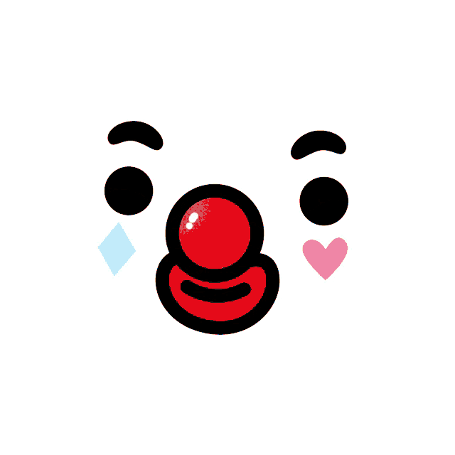 a cartoon face with blue eyes and a star