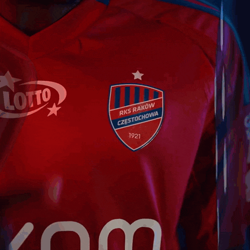 a red shirt that says rks rakow czestochowa 1921