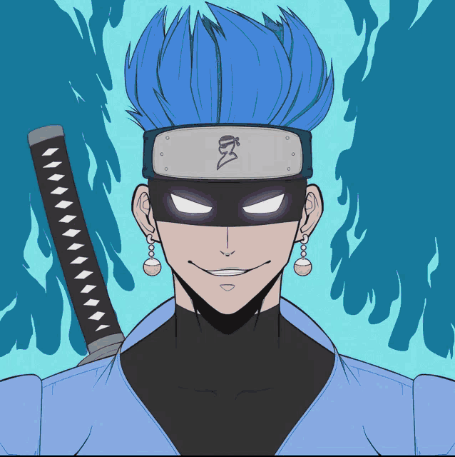 a drawing of a man wearing a hoodie with a snake on his head