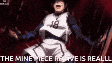 a man in a baseball uniform with the number 18 on his shirt is screaming in the dark .