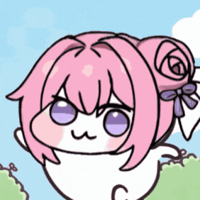 a cartoon drawing of a girl with pink hair