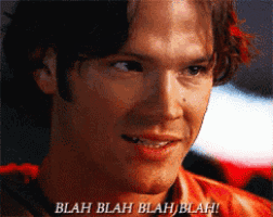 a close up of a man 's face with blah blah blah blah written on the bottom