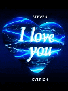 a blue heart with the words " i love you " written on it
