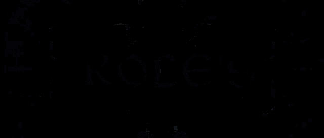 the word roles is displayed in red on a black background