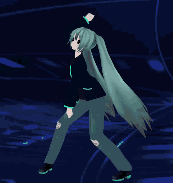 a 3d model of a girl with long hair