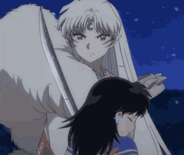 a cartoon character holding a sword and a girl