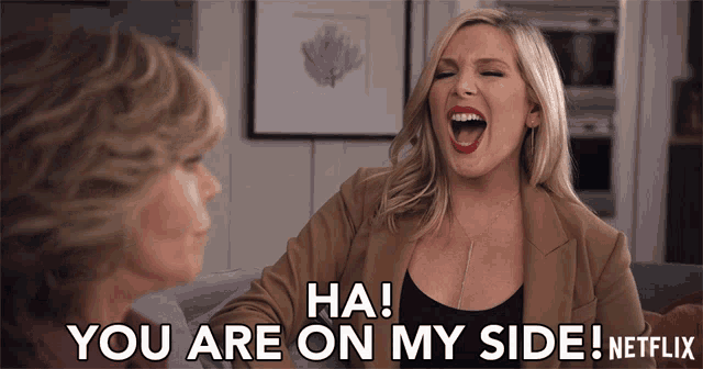 Ha You Are On My Side Brianna GIF - Ha You Are On My Side Brianna June Diane Raphael GIFs