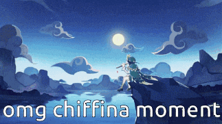 a cartoon of a man standing on a cliff with the words omg chiffina moment