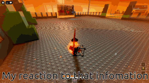a screen shot of a video game with the words my reaction to that information