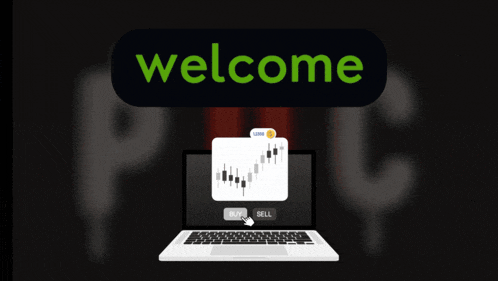 a computer screen with a green welcome button