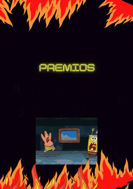 a poster for el legado premios with spongebob and patrick