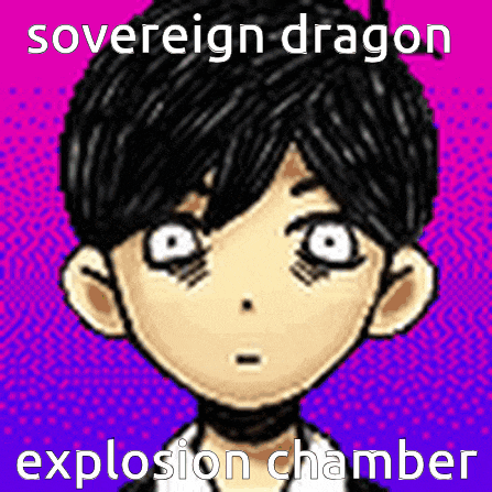 a picture of a boy with the words sovereign dragon explosion chamber on it