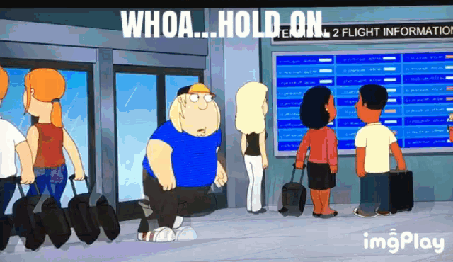 a group of people are standing in front of a sign that says " 2 flight information "