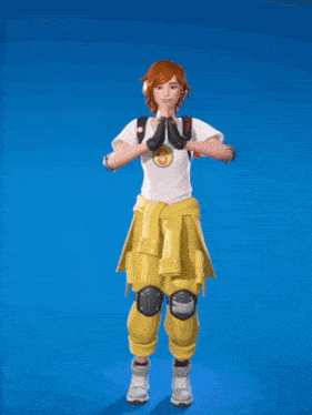 a girl in a white shirt with the number 6 on it is dancing