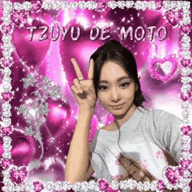 a picture of a girl with the name tzuyu de moto on the bottom
