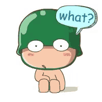 a cartoon soldier with a speech bubble that says `` what '' .