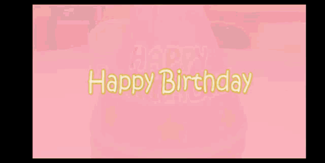 a pink party hat with the words happy birthday on it
