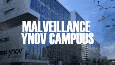 a building with the words malveillance ynov campus written on it
