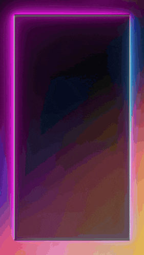 a square frame with a purple and blue light coming out of it