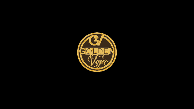 a logo for a company called golden vein on a black background