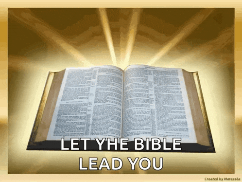 an open bible with the words let the bible lead you on the bottom