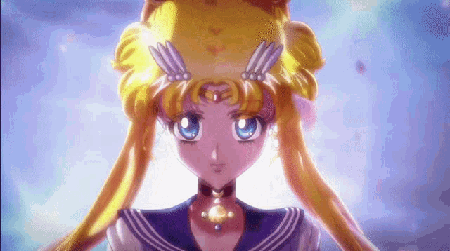 a close up of a sailor moon cartoon character