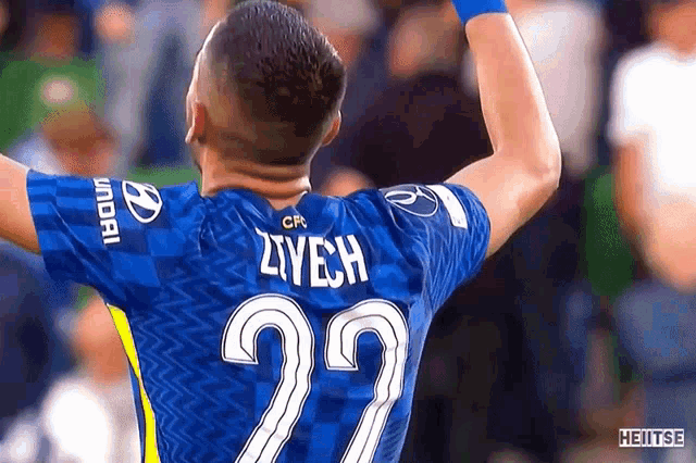 a soccer player with the name ziyech on the back of his shirt