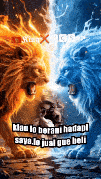 a king x kcs advertisement with two lions