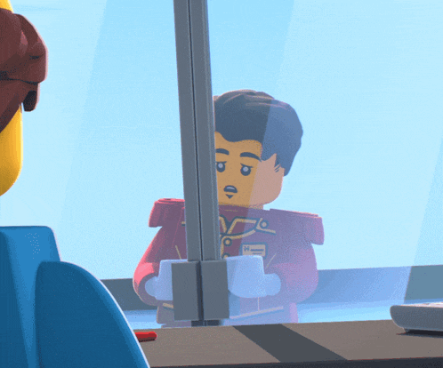 a cartoon character with a name tag that says h.