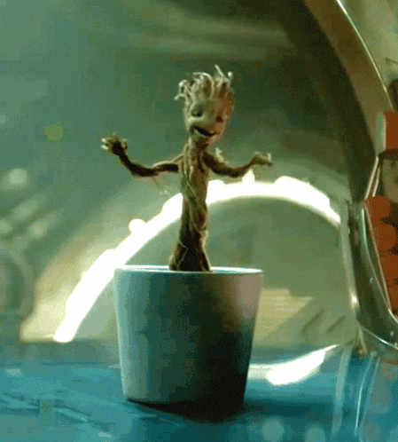a small figurine of groot from guardians of the galaxy dancing