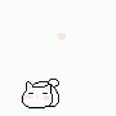 a pixel art of a ghost with a pink heart on its head .