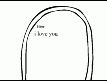 a black and white drawing of a tombstone with the words " him i love you me i love you too him "