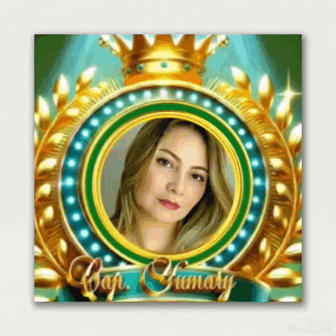 a picture of a woman in a circle with a crown on it