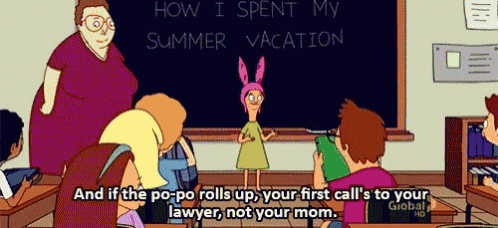 bob 's burgers shows a girl in a bunny hat standing in front of a chalkboard