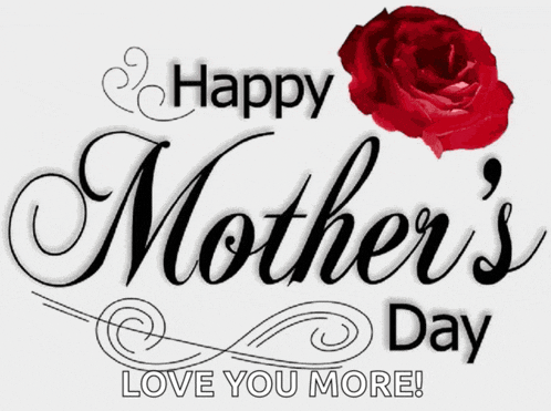 a happy mother 's day greeting with a red rose