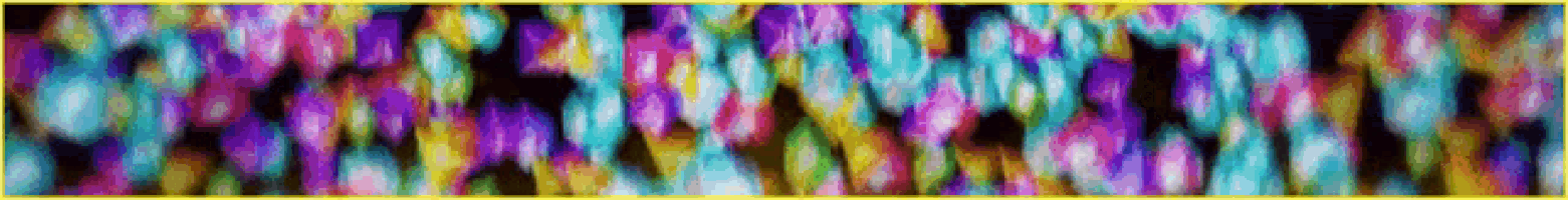 a colorful background with a yellow border and a yellow frame