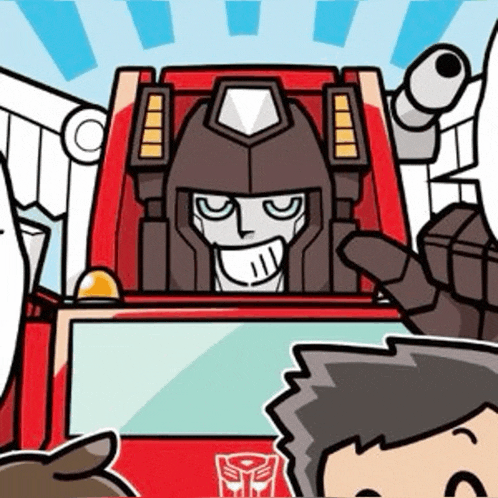 a cartoon of a transformer giving a high five