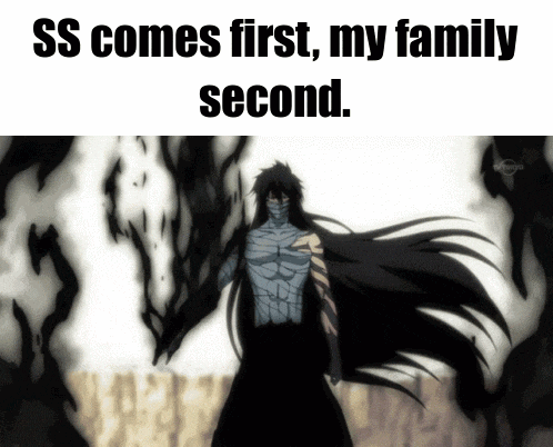 ss comes first my family second is written above a picture of a man