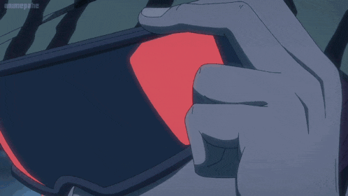 a close up of a person 's face with a blue background and a watermark that says animespace