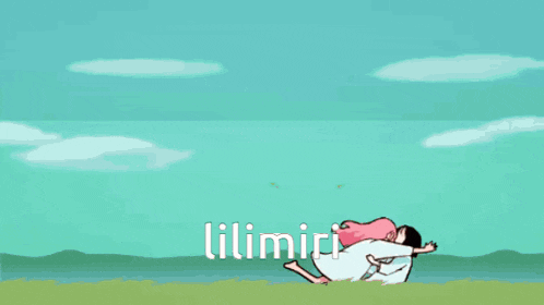 a cartoon drawing of a girl with the word lilimiri on the bottom right