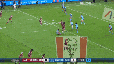 a rugby game between queensland and new south wales is being played