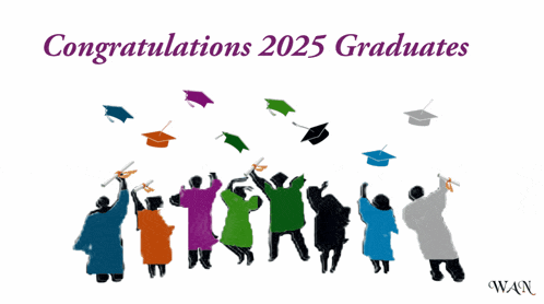 congratulations 2025 graduates are displayed on a white background