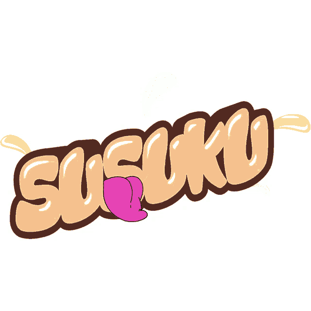 a logo for susuku with a pink tongue sticking out of it