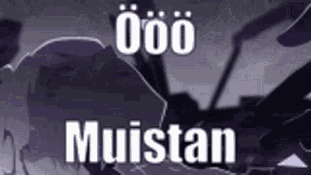 a purple background with the words ooo muistan written in white letters .