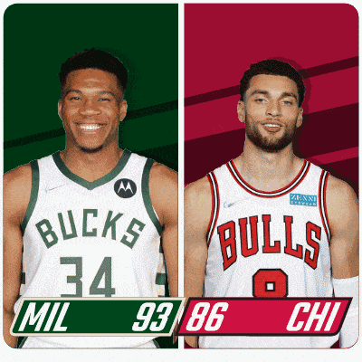 two basketball players from the bucks and the bulls
