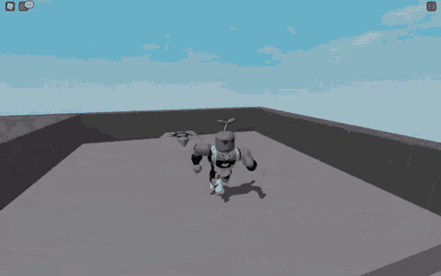 a cartoon character with a plant on his head is running down a set of stairs in a video game .