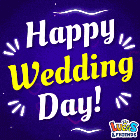 a purple background with the words " happy wedding day " on it