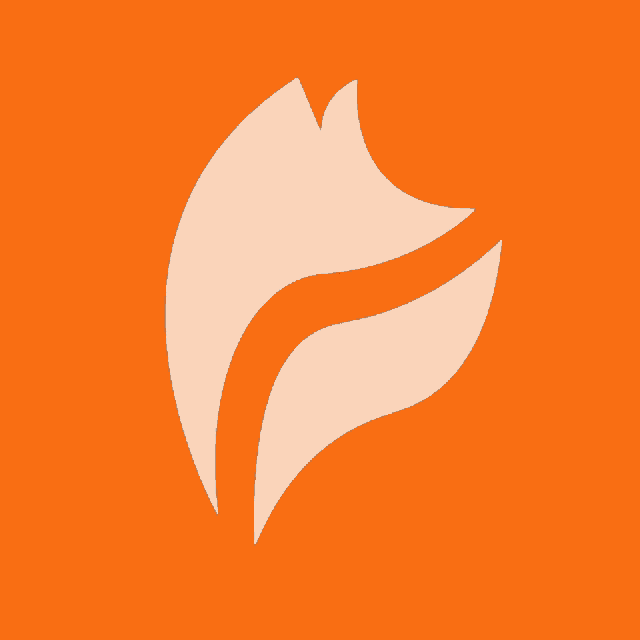 an orange background with a white swirl in the middle