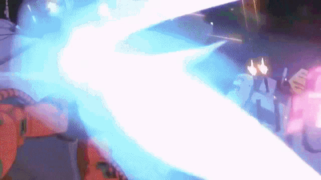 a blue light is being thrown in the air